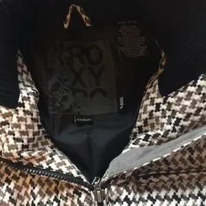 Manteau Roxy Pied-de-poule Noir Et Blanc - Taille M - Occasion Très Bon état - Avec Ceinture